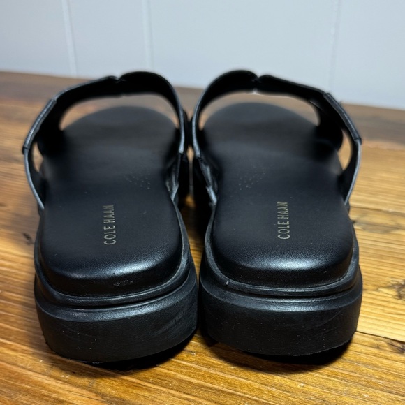 Cole Haan Women Grandpro Rally Leather Crisscross Platform Slide Sandals Black 8 - Picture 6 of 12